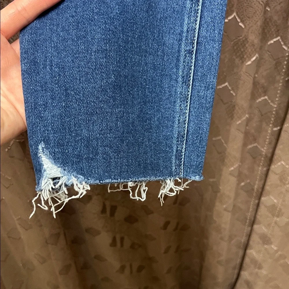 PAIGE High Rise Button-Fly Jeans in Dark Blue - Picture 4 of 14
